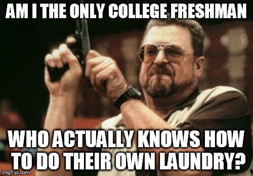 college freshman and laundry