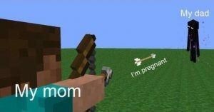 When my mom said my dad that she's pregnant minecraft memes